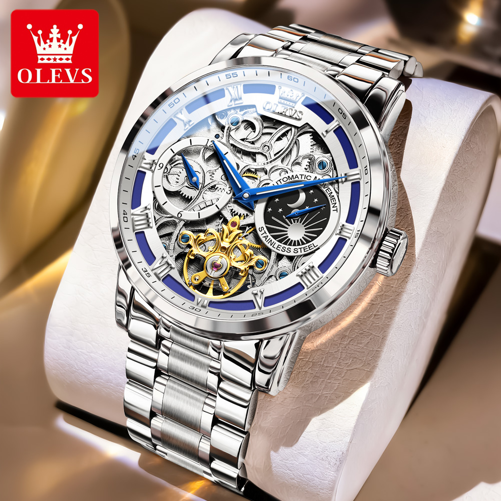 Luxury Watch Moon Phase - OLEVS 6670 Relógio Masculino Original com
