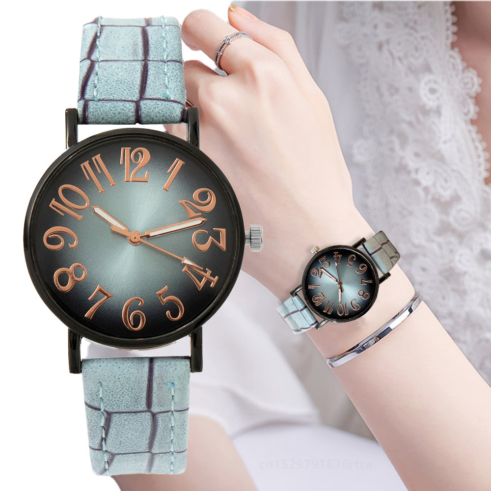 Luxury Watch With Leather Strap - Relógio feminino de luxo Moda Vintage