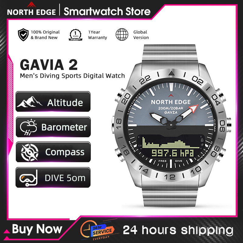 Compass Watch Luxury - Relógio de Mergulho Masculino NORTH EDGE,