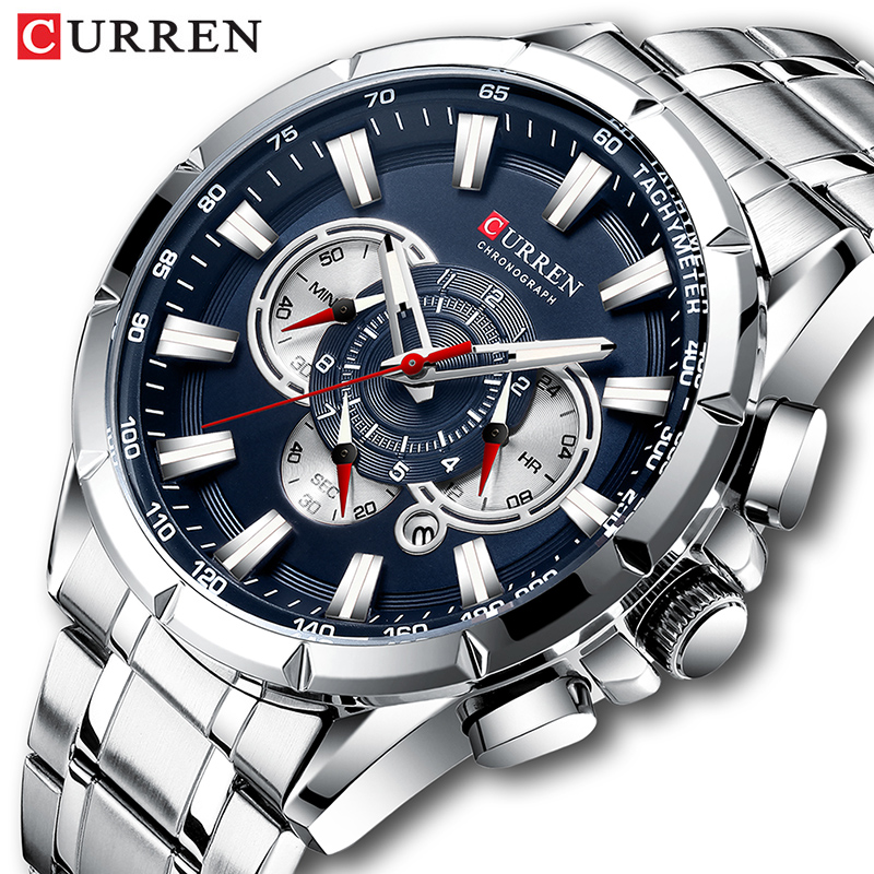 Luxury Watch Magazine - Curren relógio de pulso masculino, cronógrafo