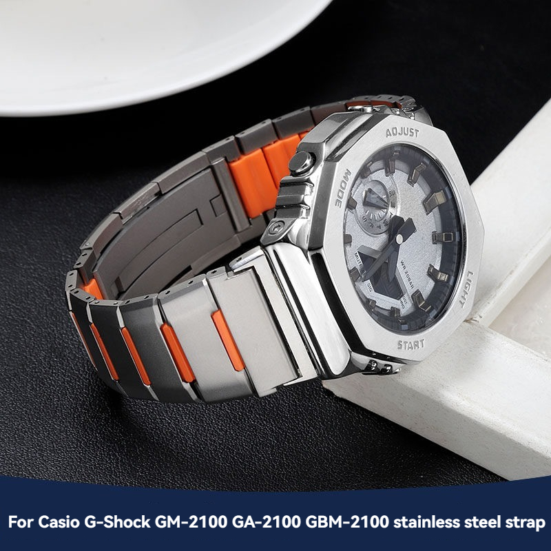 Luxury Watch Casio - Pulseira Octogonal de Aço Inoxidável para