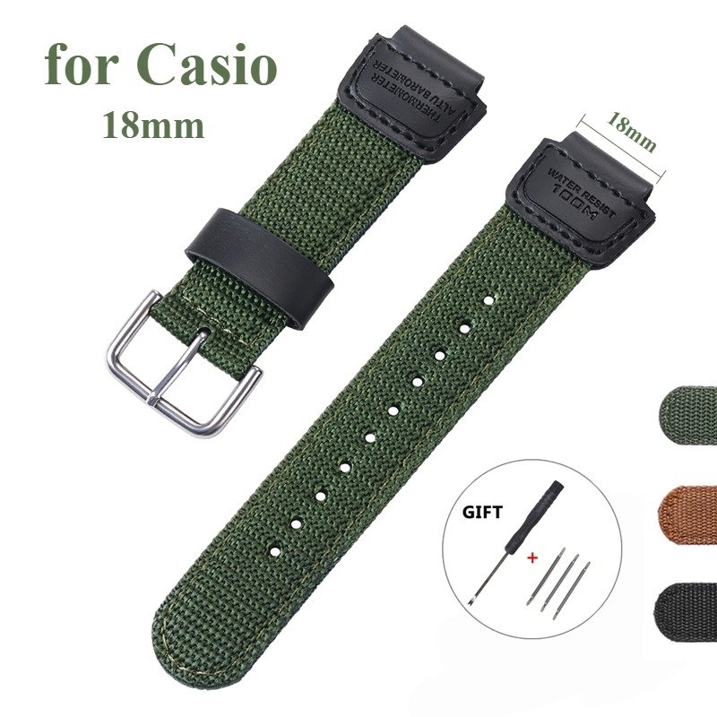 Luxury Watch Casio - Pulseira de relógio de náilon 18mm