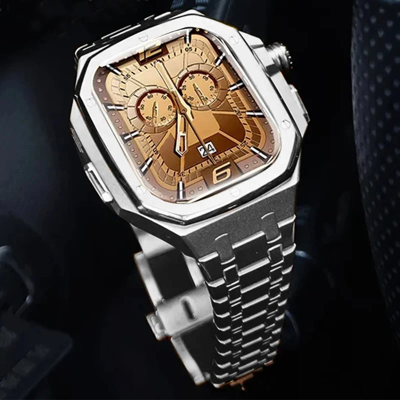 Luxury Watch Apple - Kit de caixa de aço inoxidável