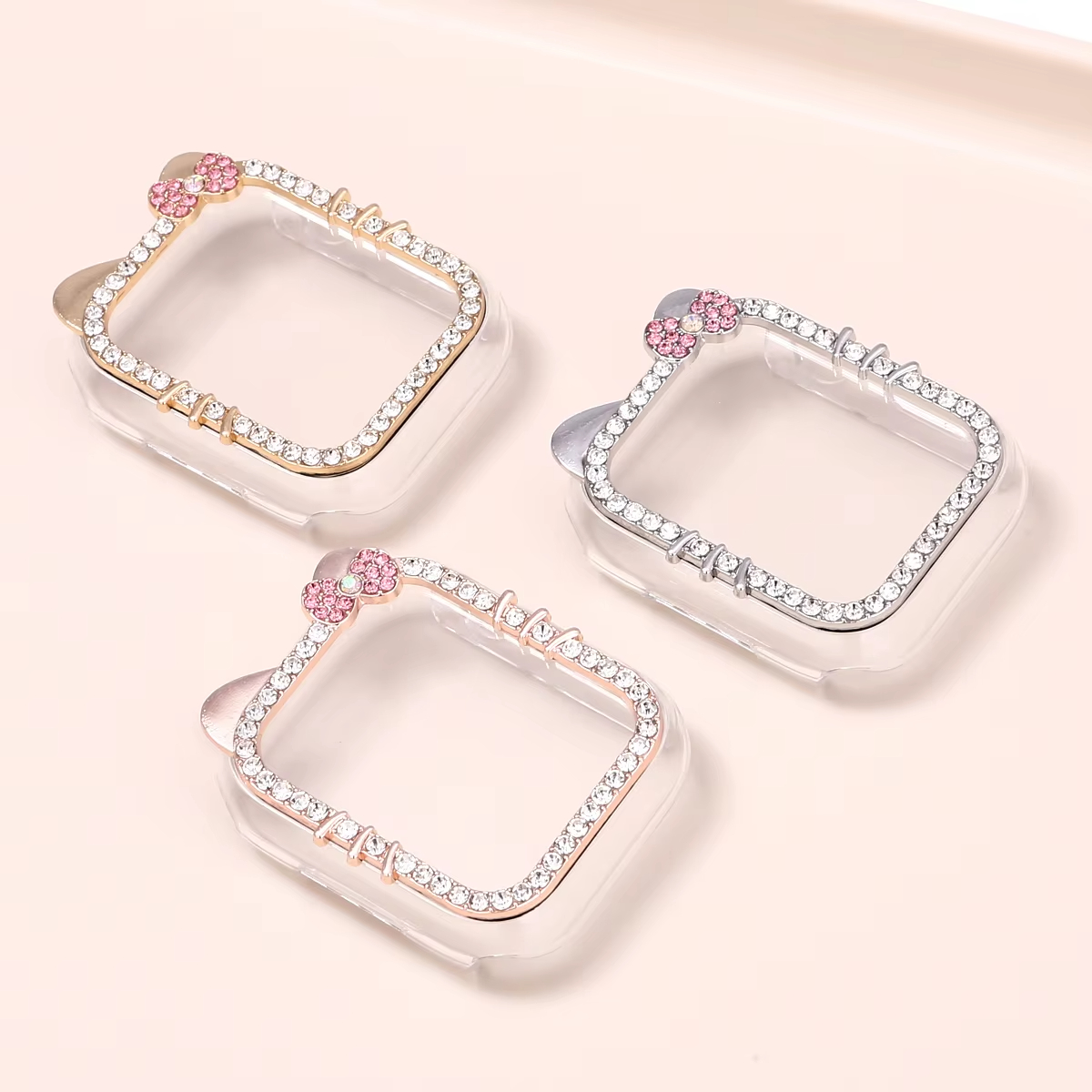 Luxury Watch Apple - Luxo bonito gatinho gato diamante caso