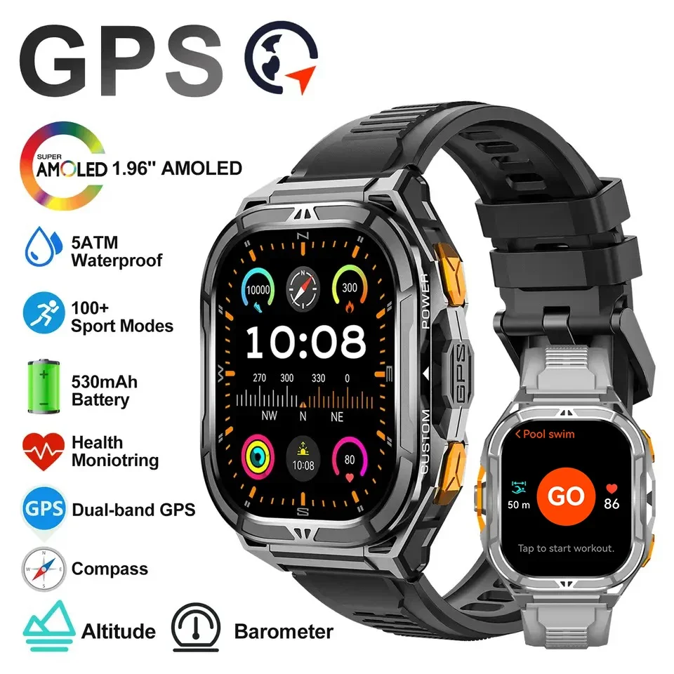 Compass Watch Luxury - Smartwatch de Luxo AMOLED com GPS