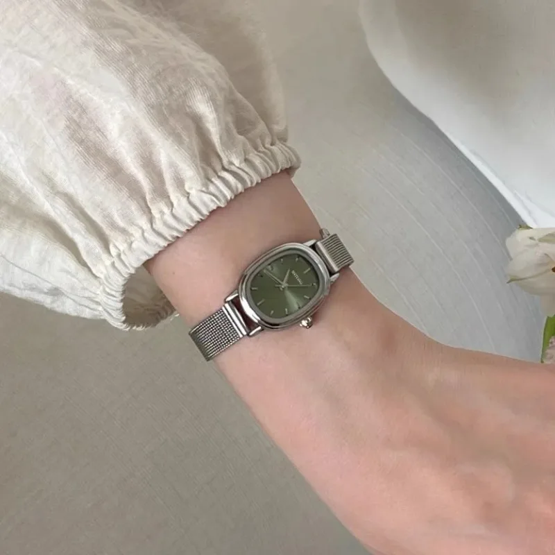 Luxury Watch Casio - Pequeno mostrador oval relógio verde simples