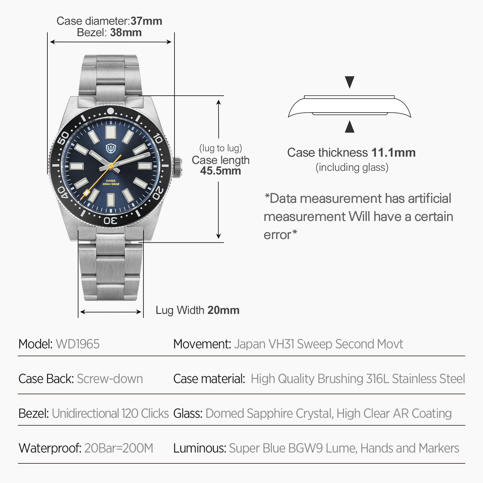 Relógio Masculino Watchdives 3 - Luxury Watch And Bracelet avaliação e preço