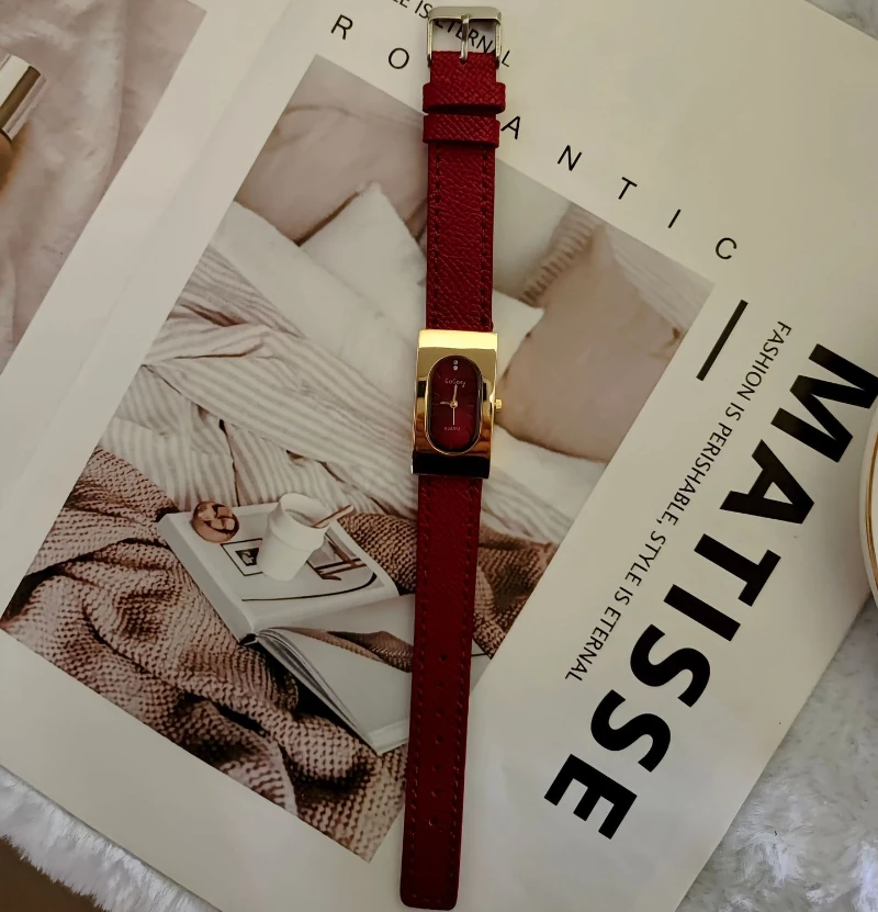 Senhoras de luxo marca feminin - Luxury Watch With Leather Strap avaliação e preço