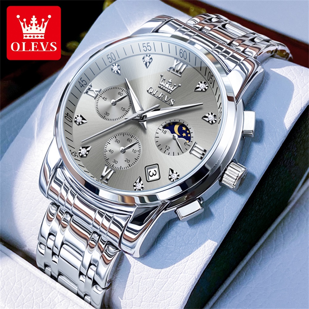 Olevs 2858 relógio de quartzo  - Luxury Watch Moon Phase avaliação e preço