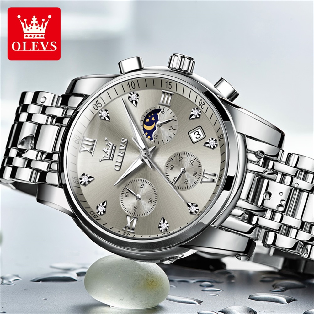 Olevs 2858 relógio de quartzo  - Luxury Watch Moon Phase avaliação e preço
