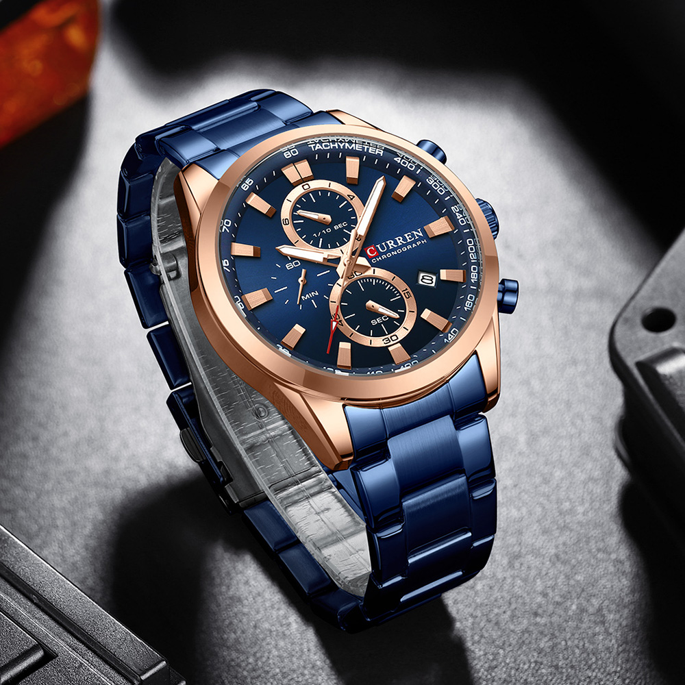 Curren luxo moda cronógrafo à  - Luxury Watch Apple avaliação e preço