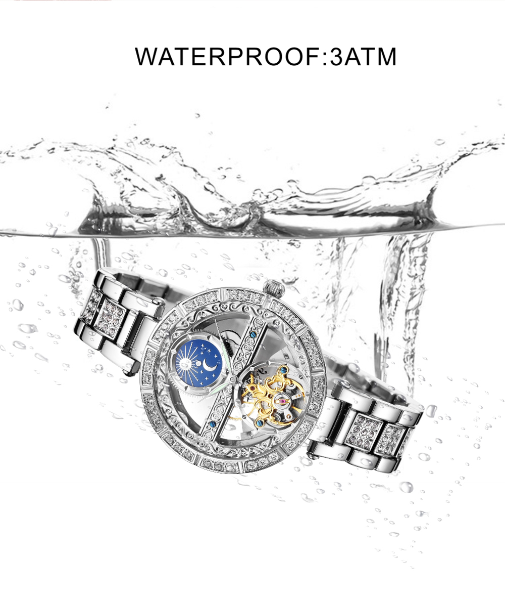 Esqueleto impermeável Tourbill - Luxury Watch Moon Phase avaliação e preço