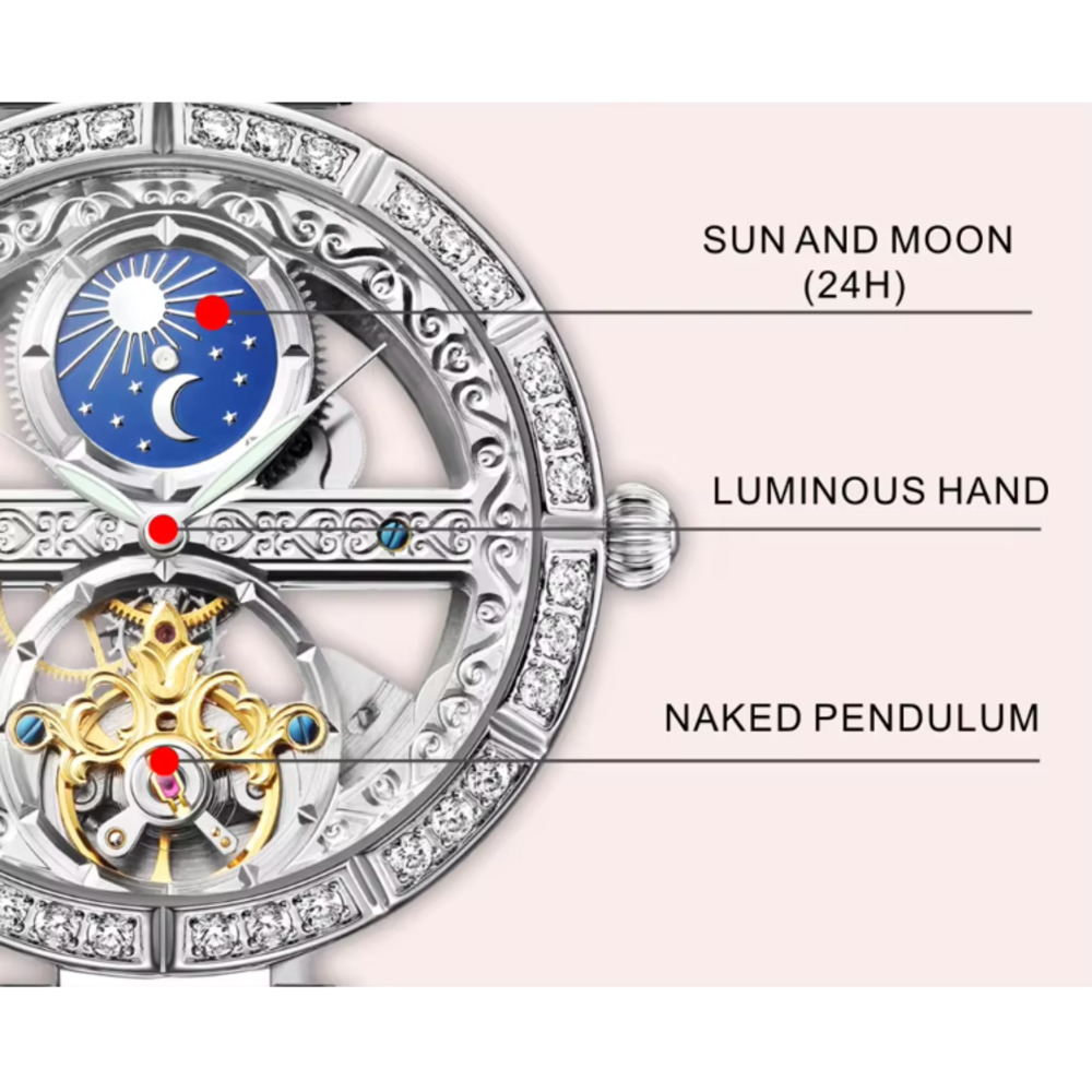 Esqueleto impermeável Tourbill - Luxury Watch Moon Phase avaliação e preço
