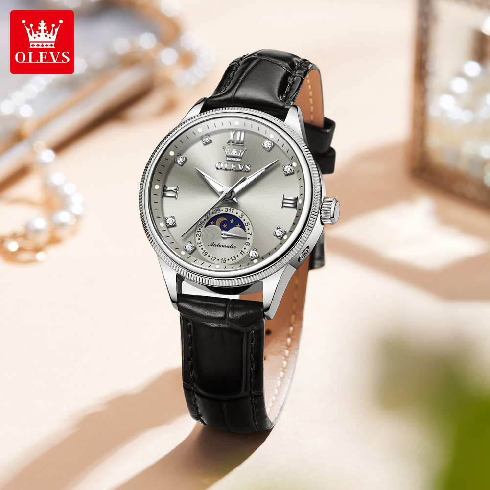 Olevs fase da lua moda feminin - Luxury Watch Moon Phase avaliação e preço