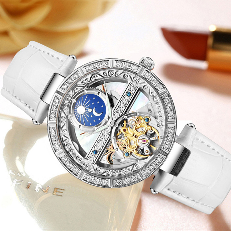 Senhoras relógio automático mu - Luxury Watch Moon Phase avaliação e preço