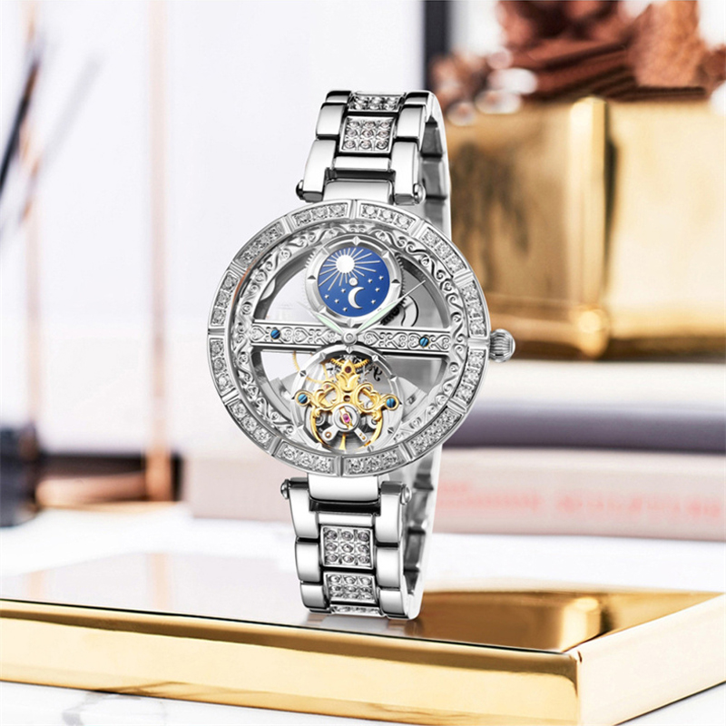 Senhoras relógio automático mu - Luxury Watch Moon Phase avaliação e preço