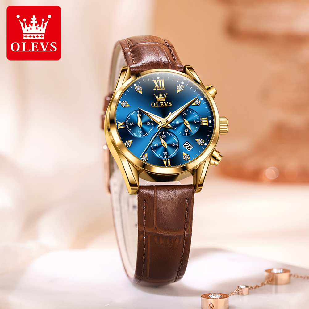 Olevs 5523 marca original reló - Luxury Watch With Leather Strap avaliação e preço