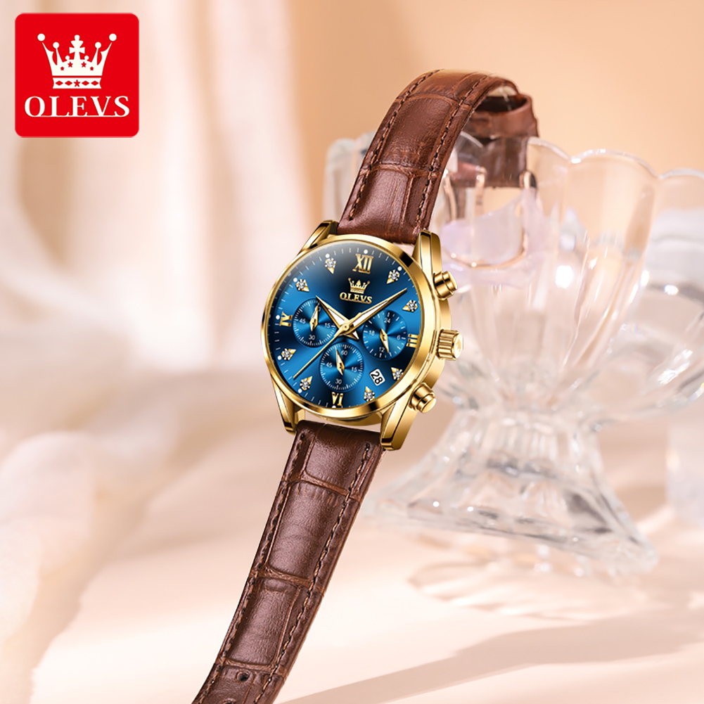 Olevs 5523 marca original reló - Luxury Watch With Leather Strap avaliação e preço
