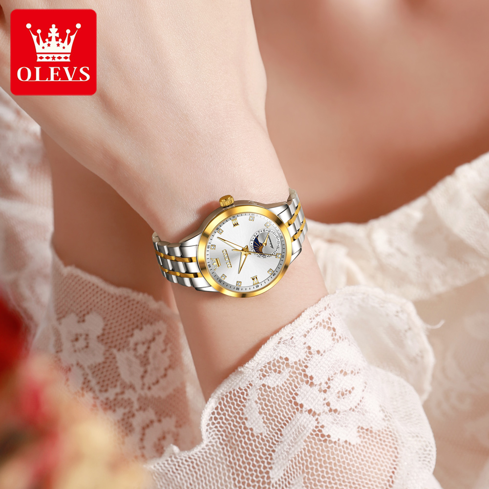 OLEVS 7041 Relógio Mecânico Fe - Luxury Watch Moon Phase avaliação e preço
