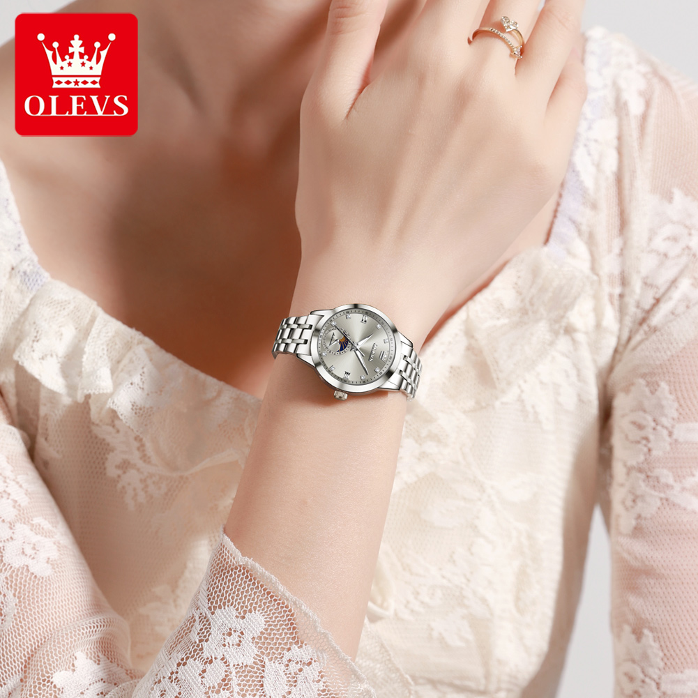 OLEVS 7041 Relógio Mecânico Fe - Luxury Watch Moon Phase avaliação e preço