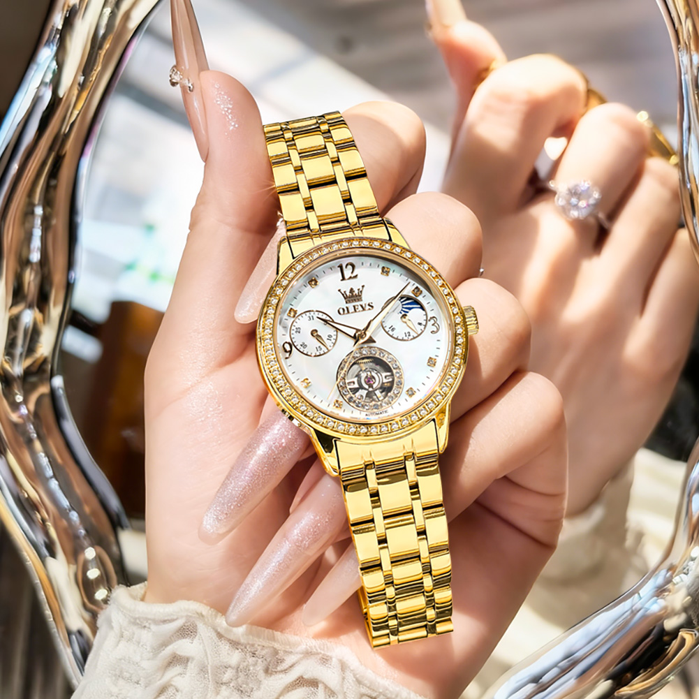 Relógio Automático Feminino OL - Luxury Watch Moon Phase avaliação e preço