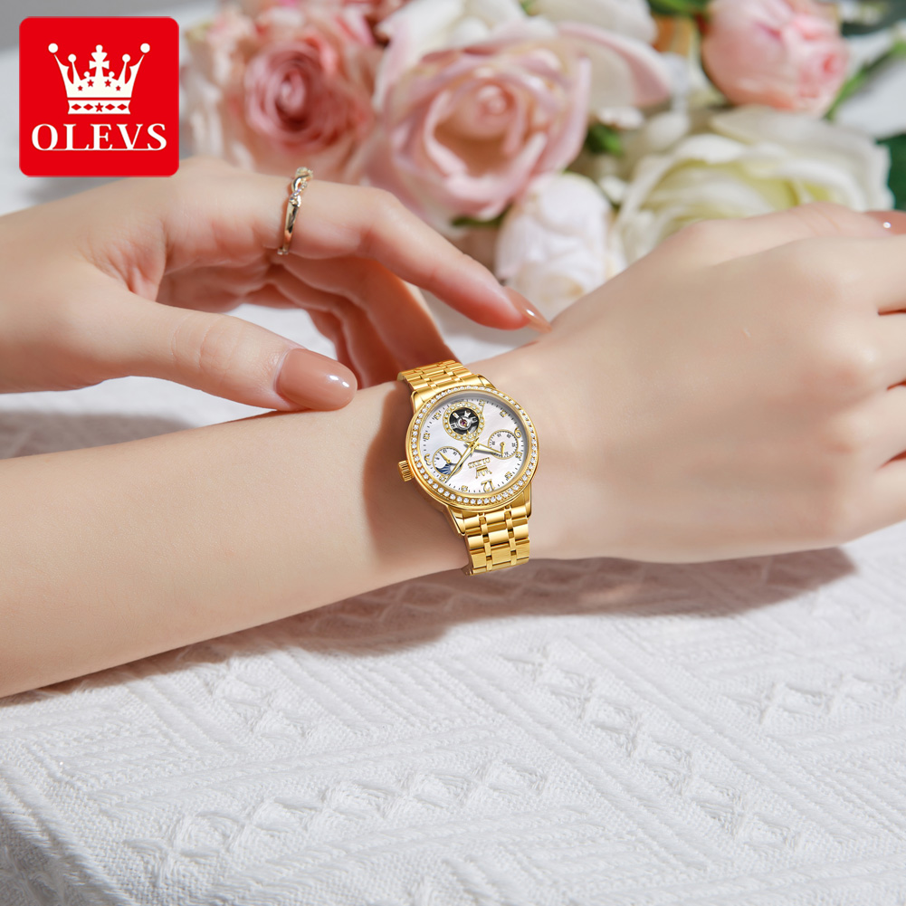 Relógio Automático Feminino OL - Luxury Watch Moon Phase avaliação e preço