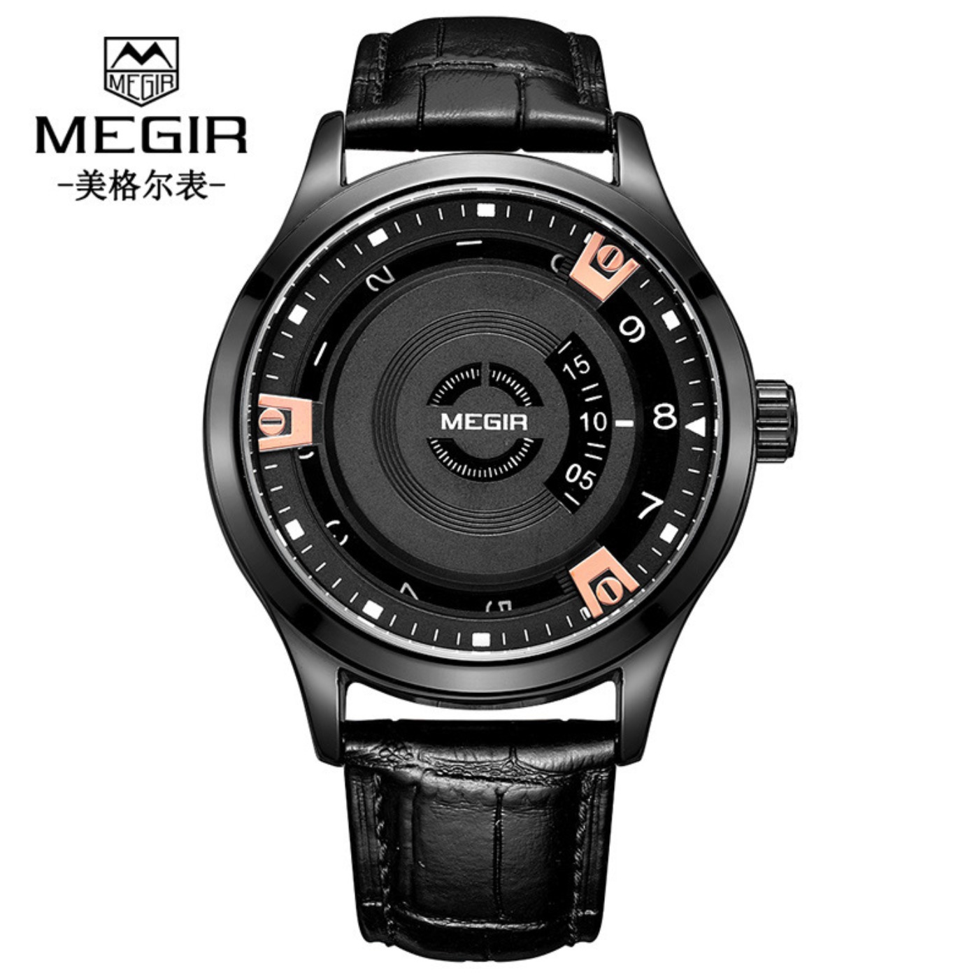 Relógio Masculino MEGIR de Lux - Luxury Watch With Leather Strap avaliação e preço