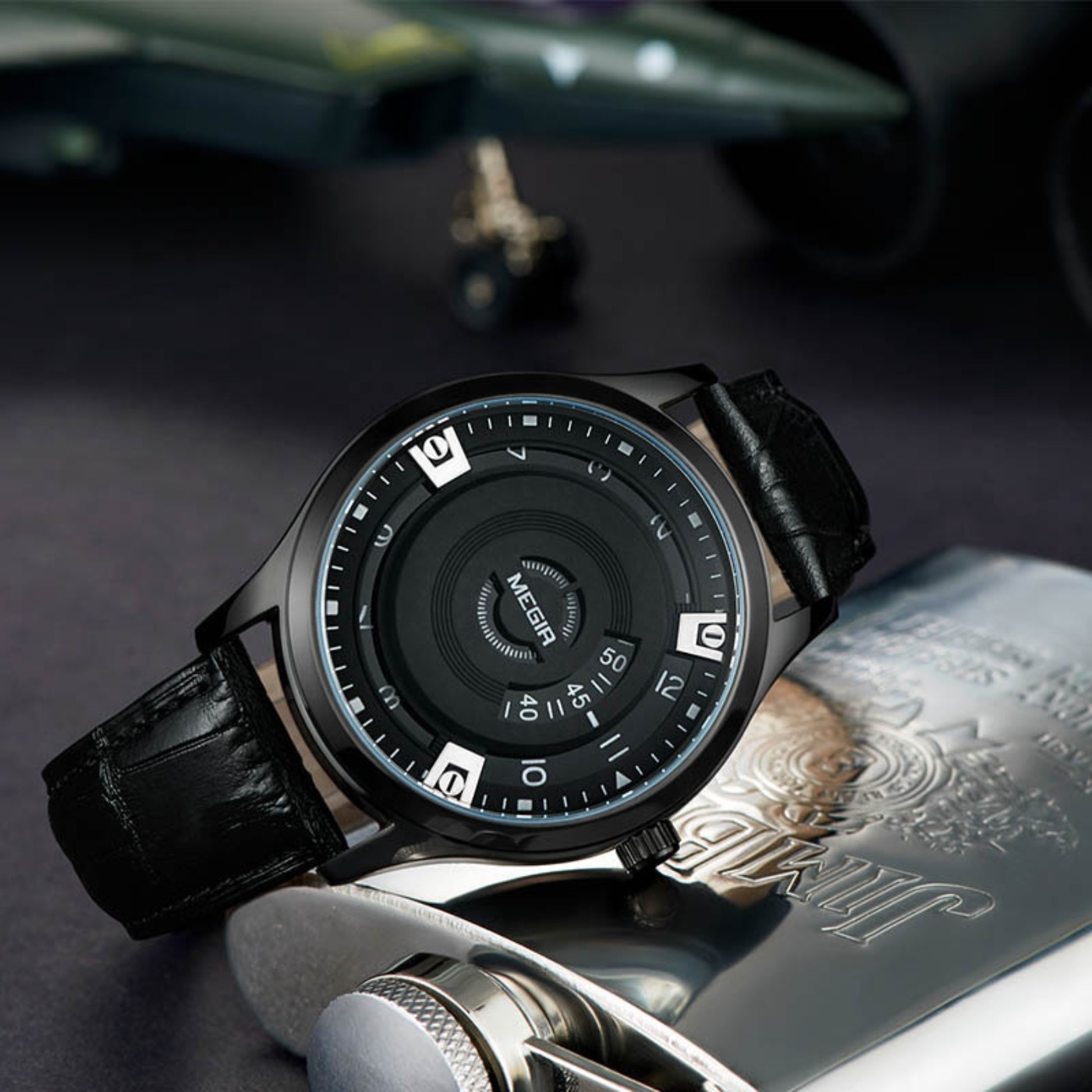 Relógio Masculino MEGIR de Lux - Luxury Watch With Leather Strap avaliação e preço