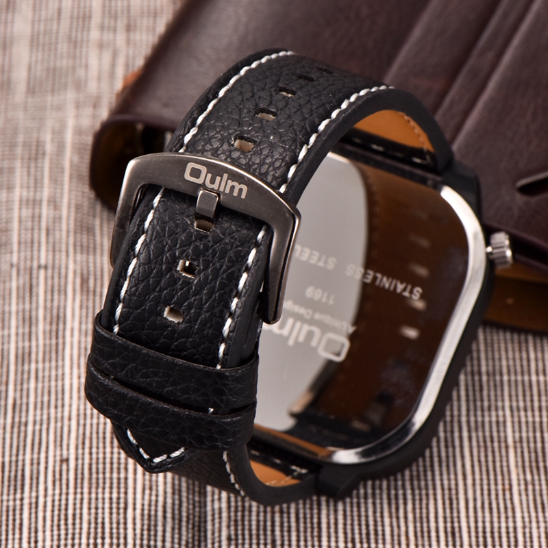 Oulm clássico preto relógios c - Compass Watch Luxury avaliação e preço