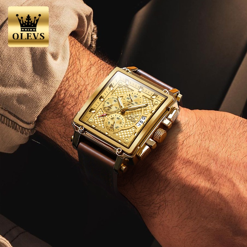 Olevs marca relógios masculino - Luxury Watch With Leather Strap avaliação e preço