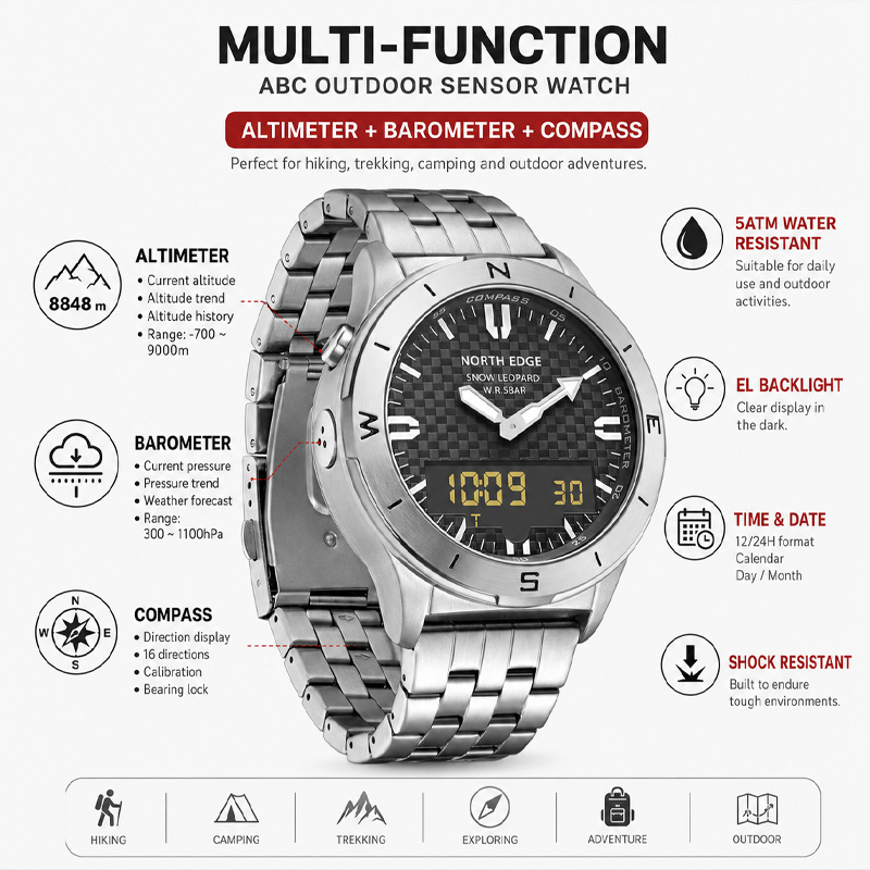 Relógio Digital Esportivo Masc - Compass Watch Luxury avaliação e preço