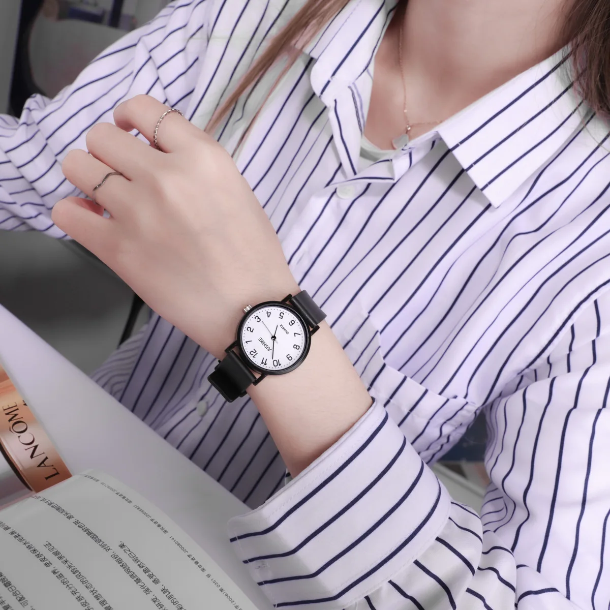 Simples relógio preto relógios - Luxury Watch With Leather Strap avaliação e preço